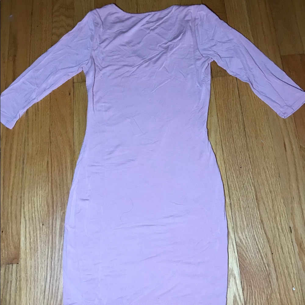 Tight, pink, short dress